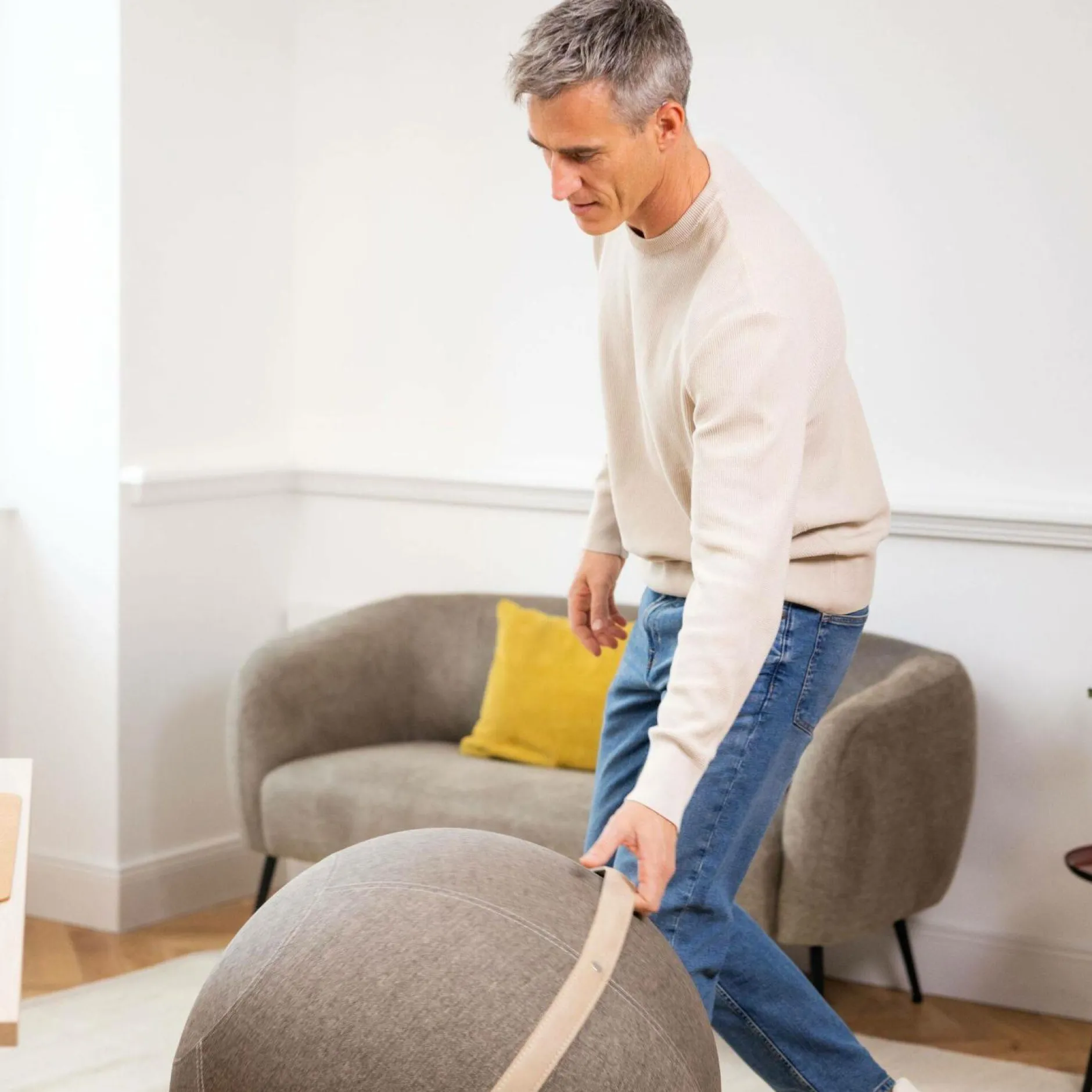 Chaises De Bureau>Camif BLOON PARIS Siège ballon dynamique tissu chiné - - Taille XL Taupe