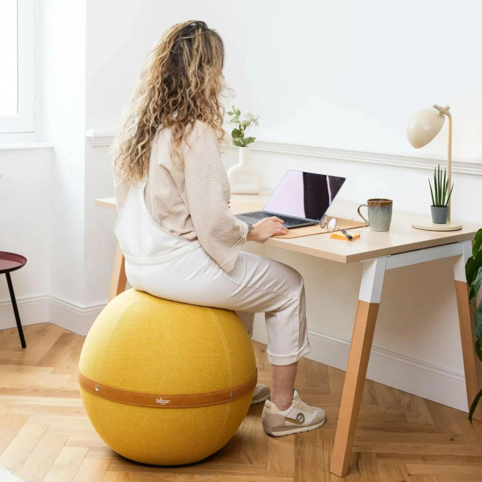 Chaises De Bureau>Camif BLOON PARIS Siège ballon dynamique tissu chiné - - Taille XL Jaune