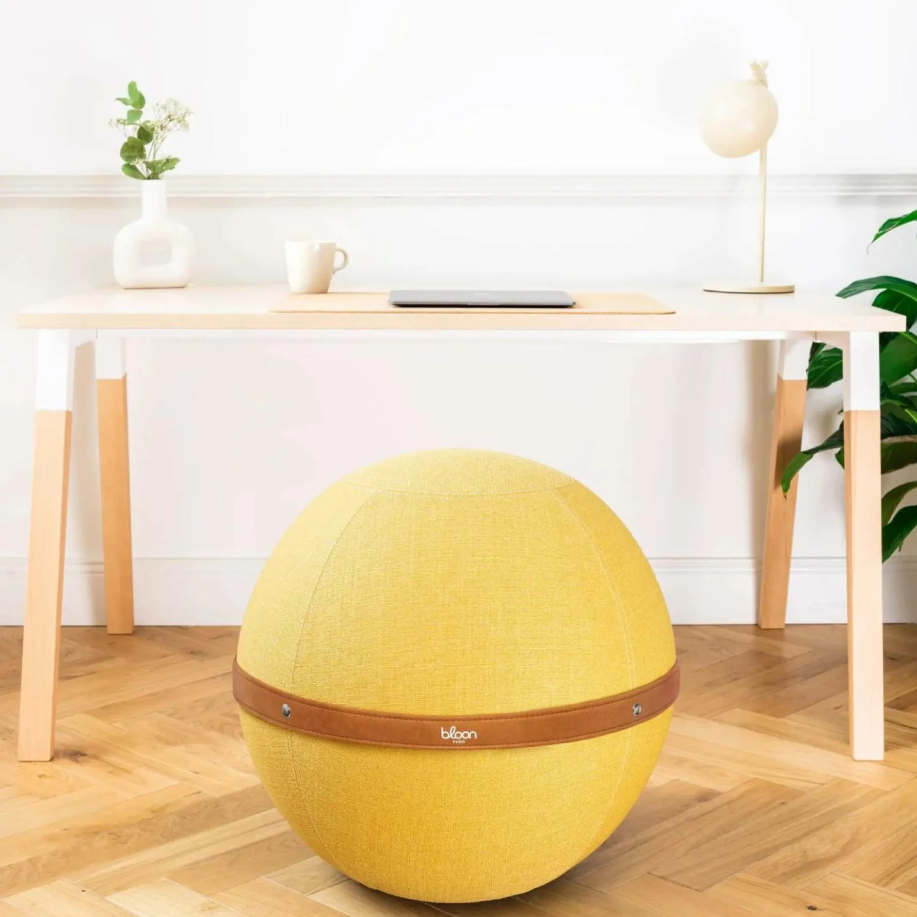 Chaises De Bureau>Camif BLOON PARIS Siège ballon dynamique tissu chiné - - Taille XL Jaune