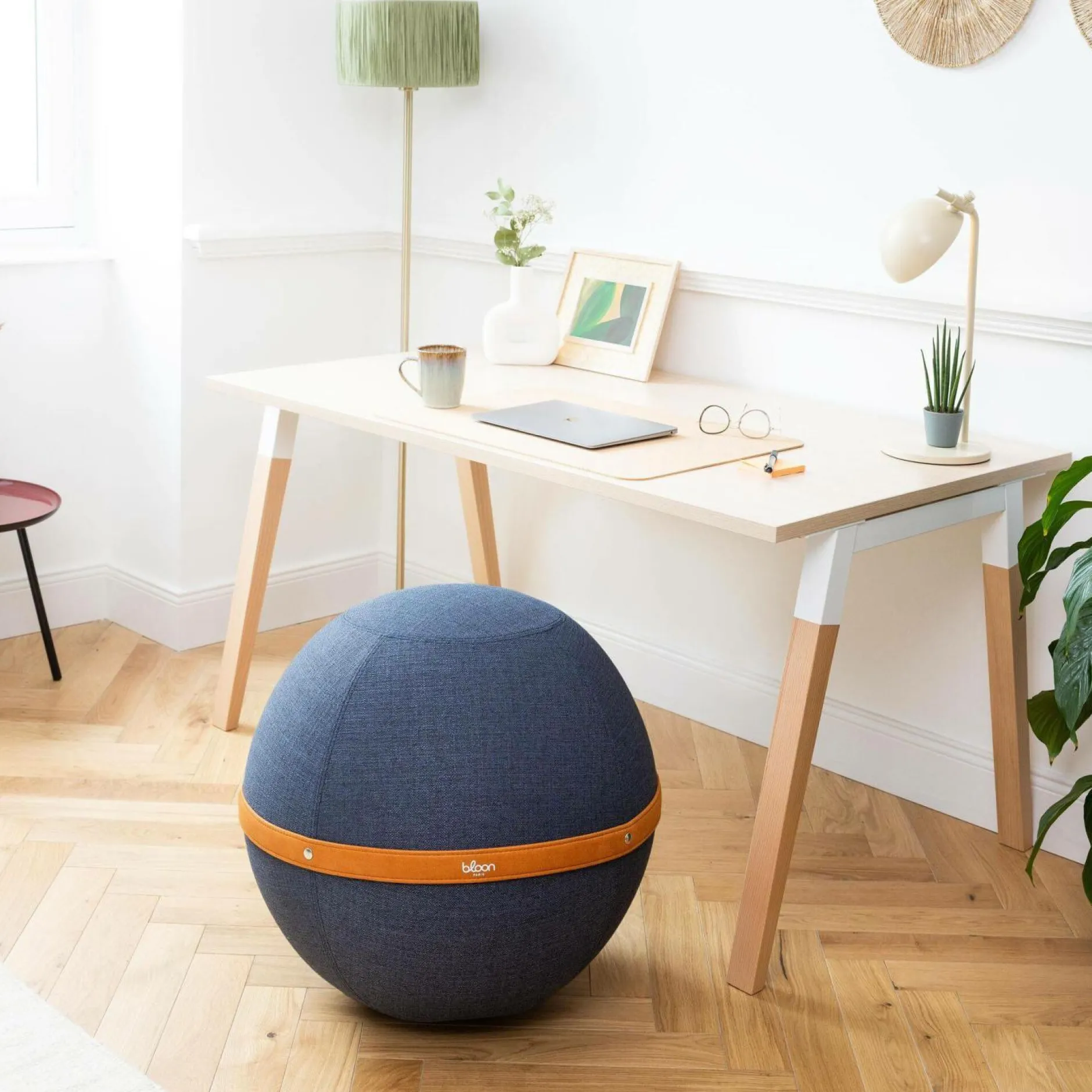 Chaises De Bureau>Camif BLOON PARIS Siège ballon dynamique tissu chiné - - Taille XL Bleu Océan