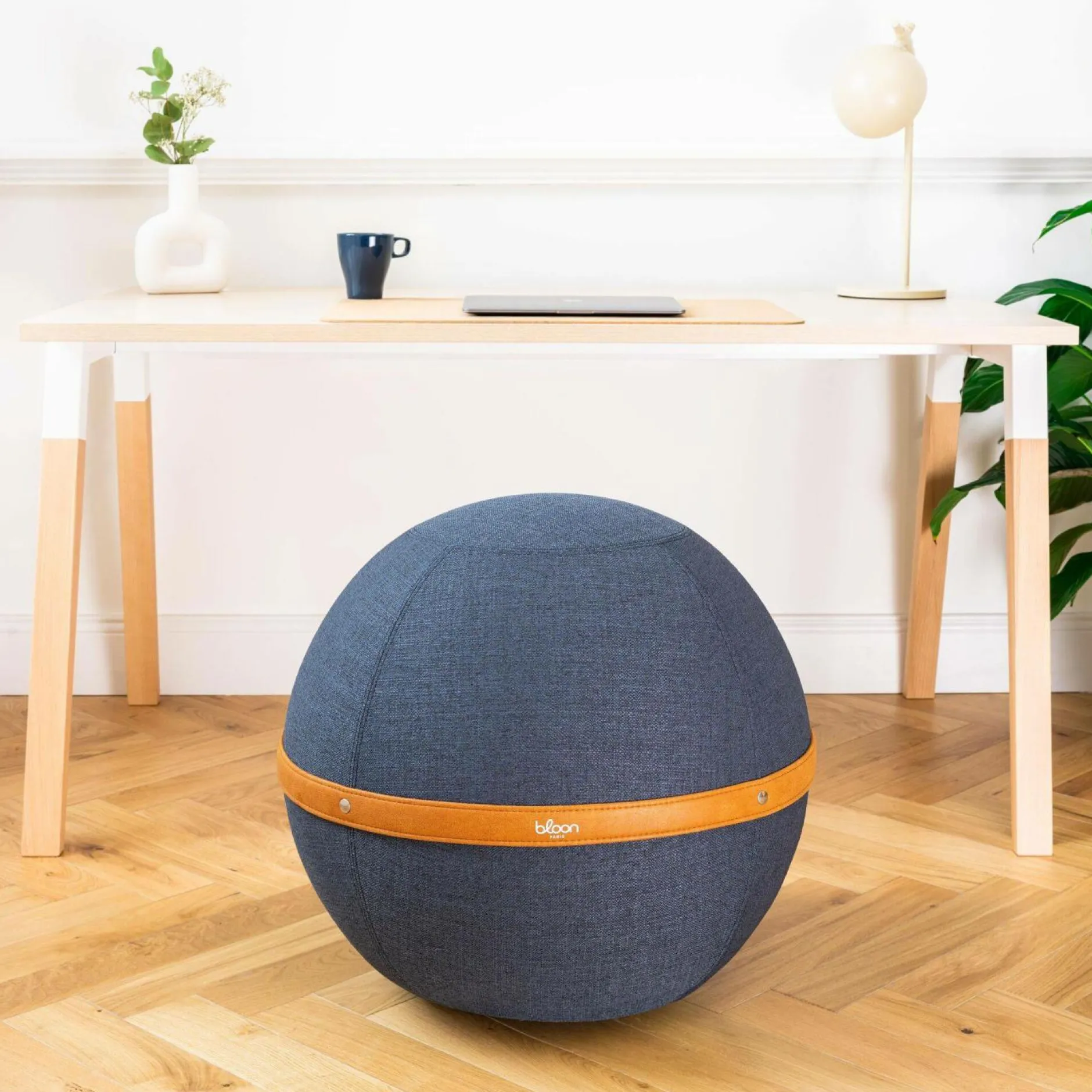 Chaises De Bureau>Camif BLOON PARIS Siège ballon dynamique tissu chiné - - Taille XL Bleu Océan