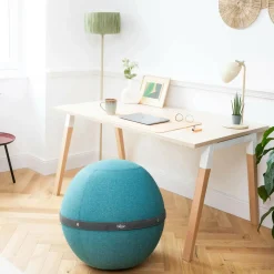 Chaises De Bureau>Camif BLOON PARIS Siège ballon dynamique tissu chiné - - Taille XL Bleu Lagon