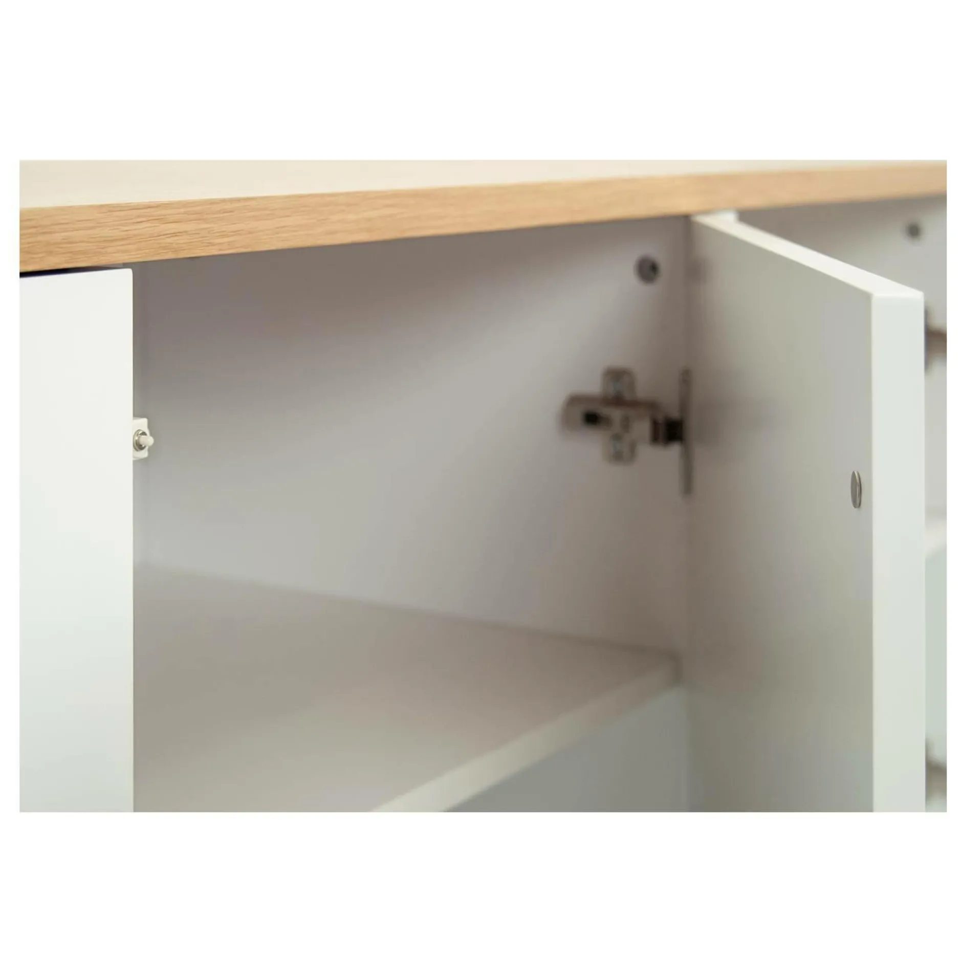 Buffets>Camif Buffet 4 portes Toby - Chêne/Blanc