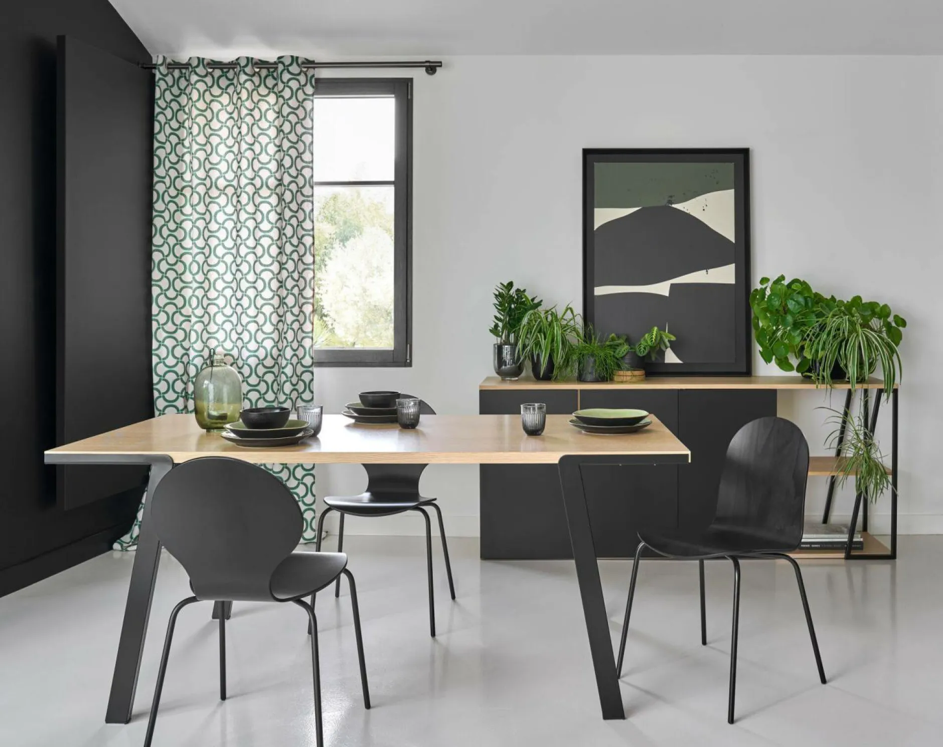 Buffets>Camif Buffet Albi - Chêne/Noir