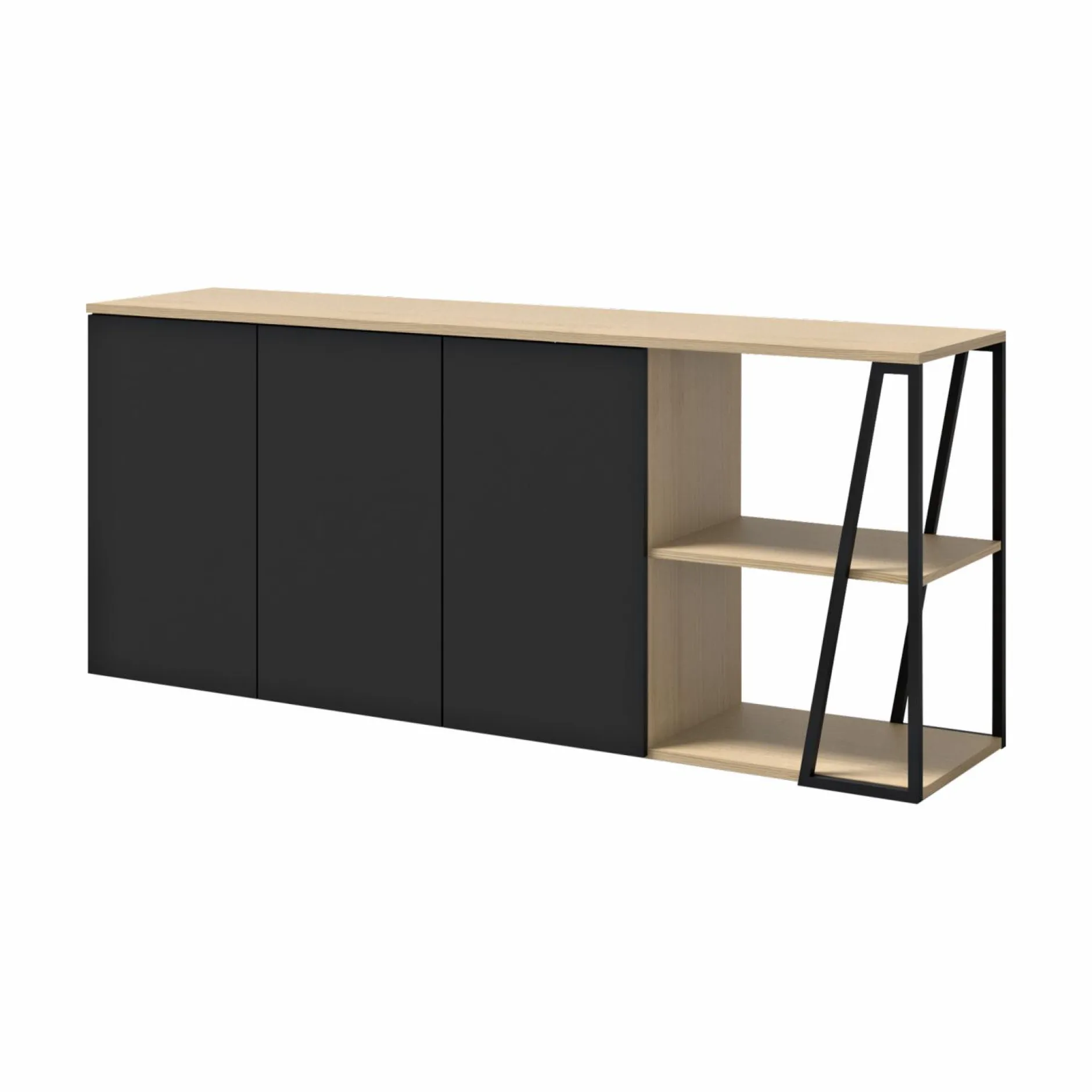 Buffets>Camif Buffet Albi - Chêne/Noir