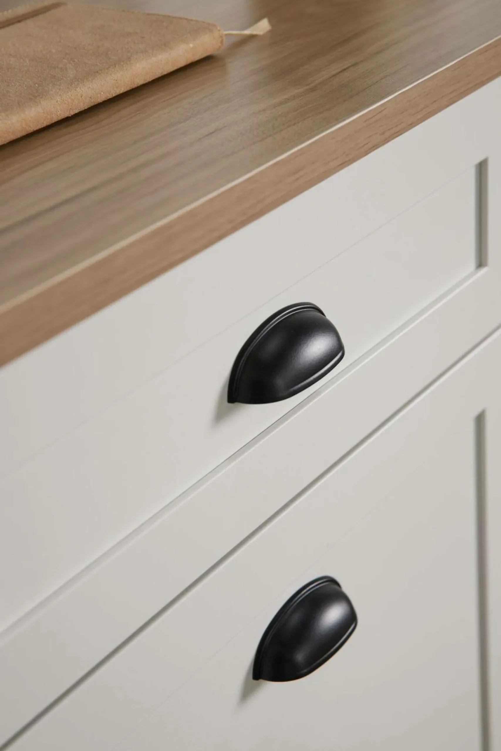 Buffets>Camif Buffet bas blanc et décor bois 1 porte 1 tiroir Pivoine