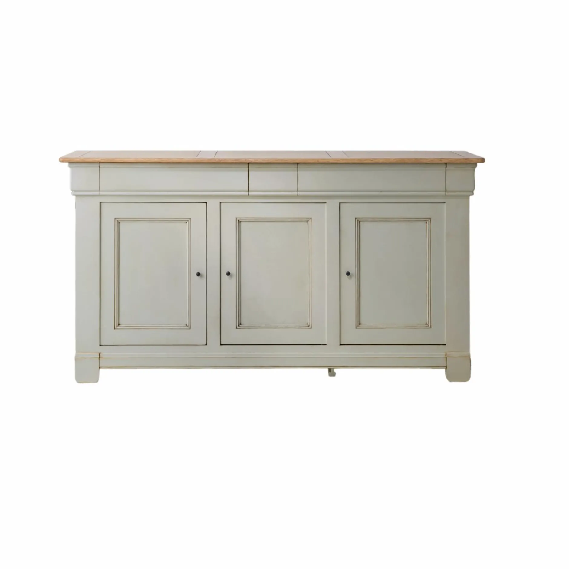 Buffets>Camif Buffet bois massif 3 portes 3 tiroirs Embellie - Grège