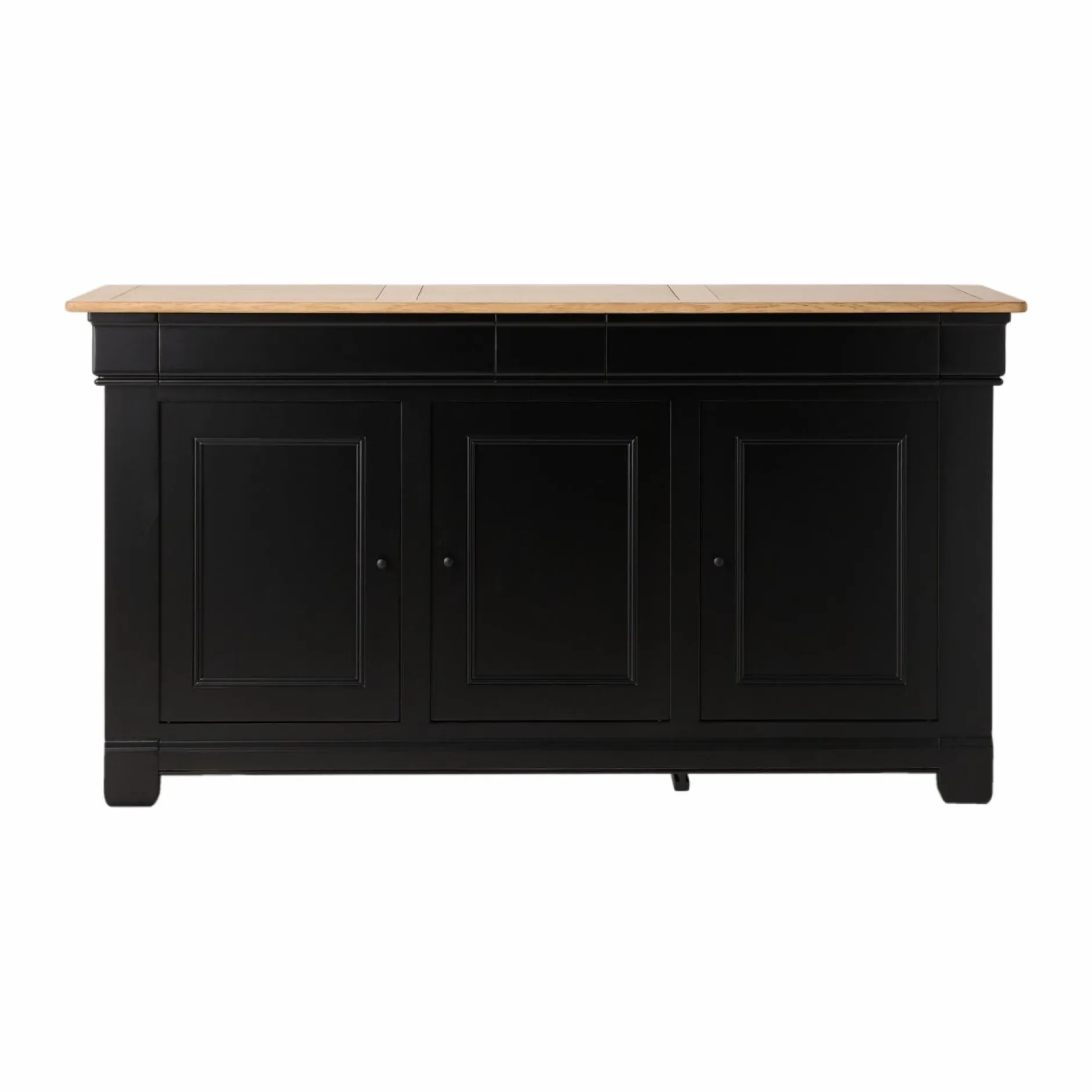 Buffets>Camif Buffet bois massif 3 portes 3 tiroirs Embellie - Noir