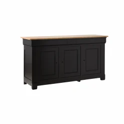 Buffets>Camif Buffet bois massif 3 portes 3 tiroirs Embellie - Noir