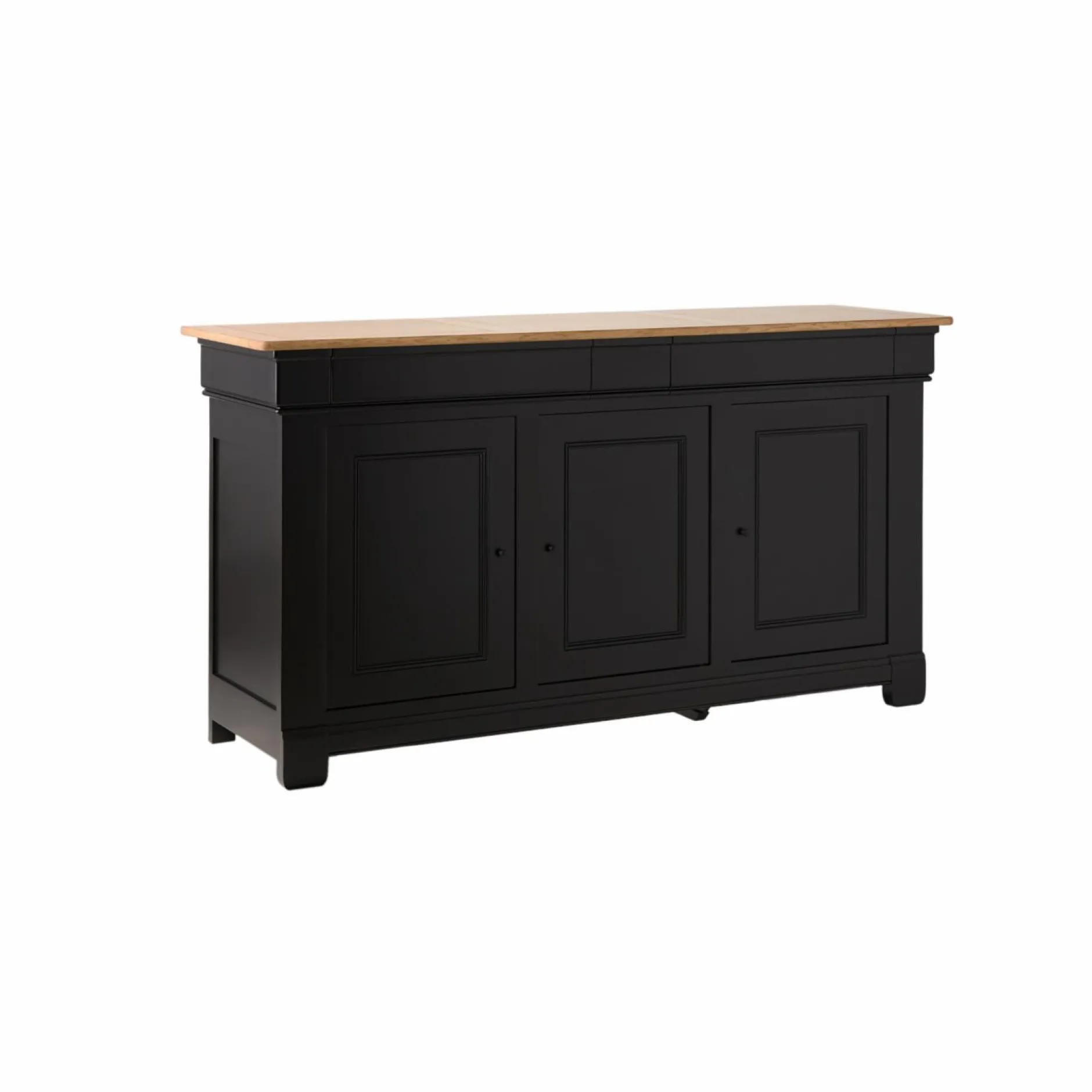 Buffets>Camif Buffet bois massif 3 portes 3 tiroirs Embellie - Noir
