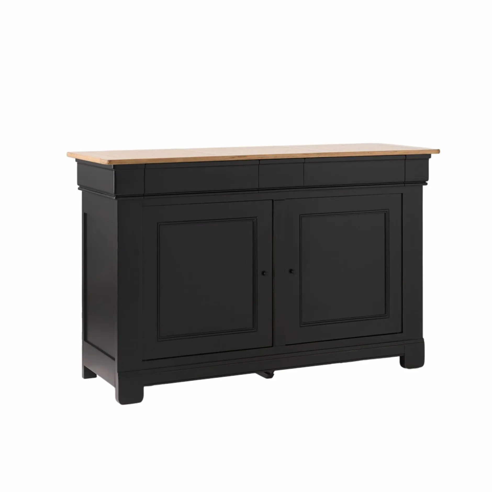 Buffets>Camif Buffet bois massif 2 portes 3 tiroirs Embellie - Noir