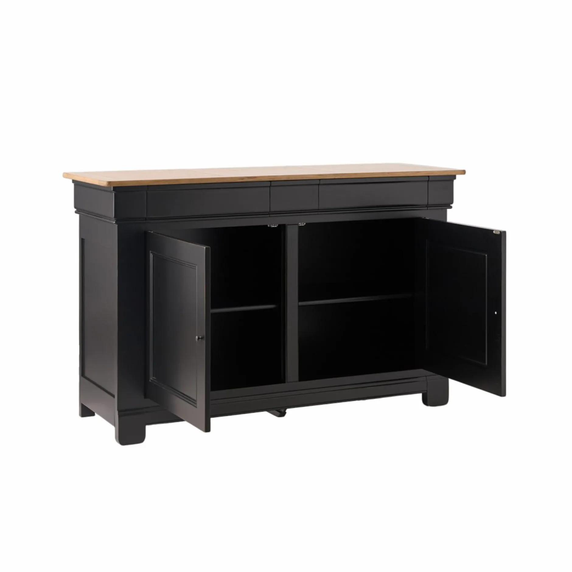 Buffets>Camif Buffet bois massif 2 portes 3 tiroirs Embellie - Noir