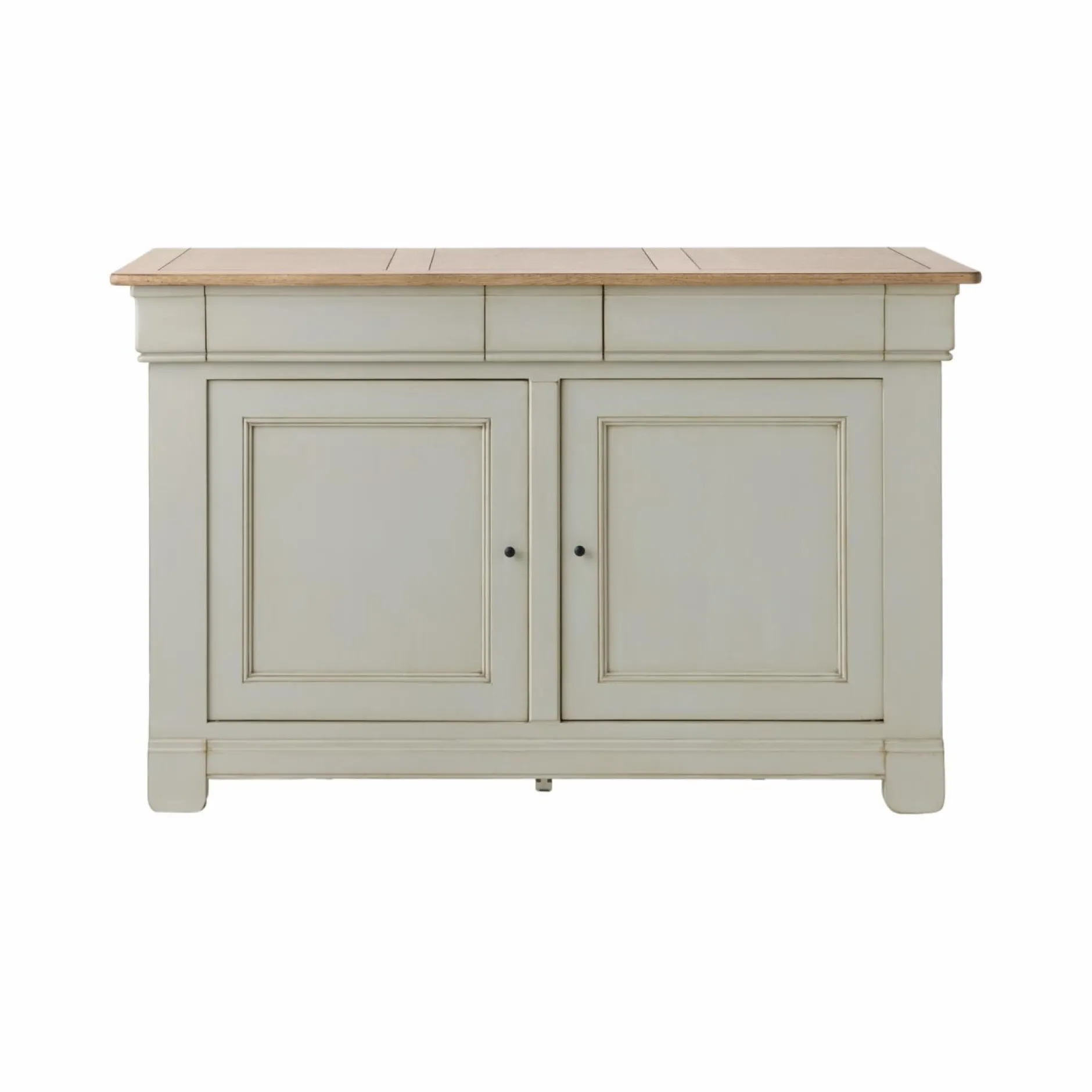 Buffets>Camif Buffet bois massif 2 portes 3 tiroirs Embellie - Grège