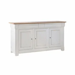 Buffets>Camif Buffet bois massif 3 portes 3 tiroirs Embellie - Blanc