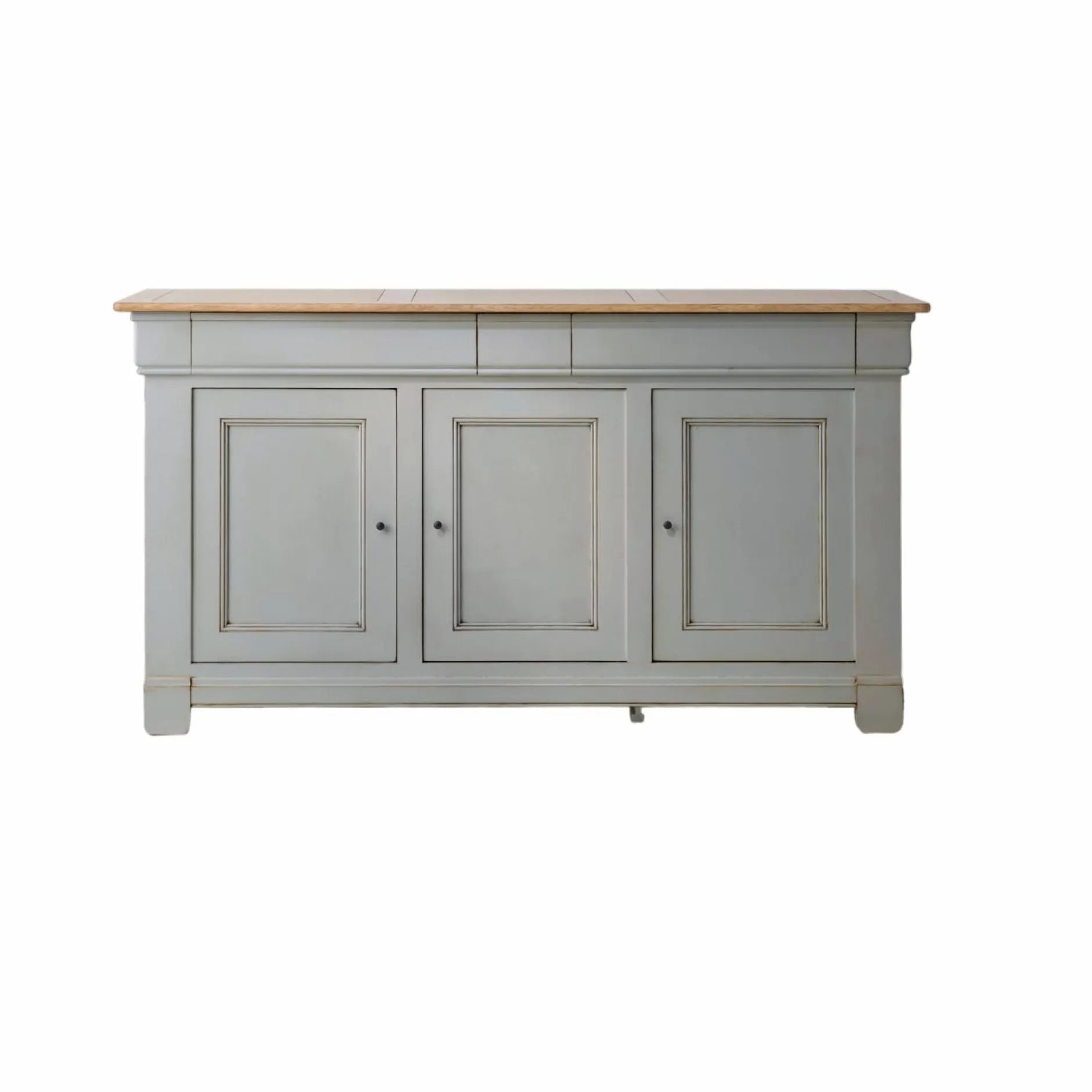 Buffets>Camif Buffet bois massif 3 portes 3 tiroirs Embellie - Gris