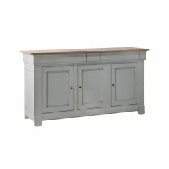 Buffets>Camif Buffet bois massif 3 portes 3 tiroirs Embellie - Gris