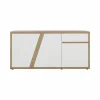 Buffets>Camif Buffet décor bois et blanc 3 portes 1 tiroir Gustave