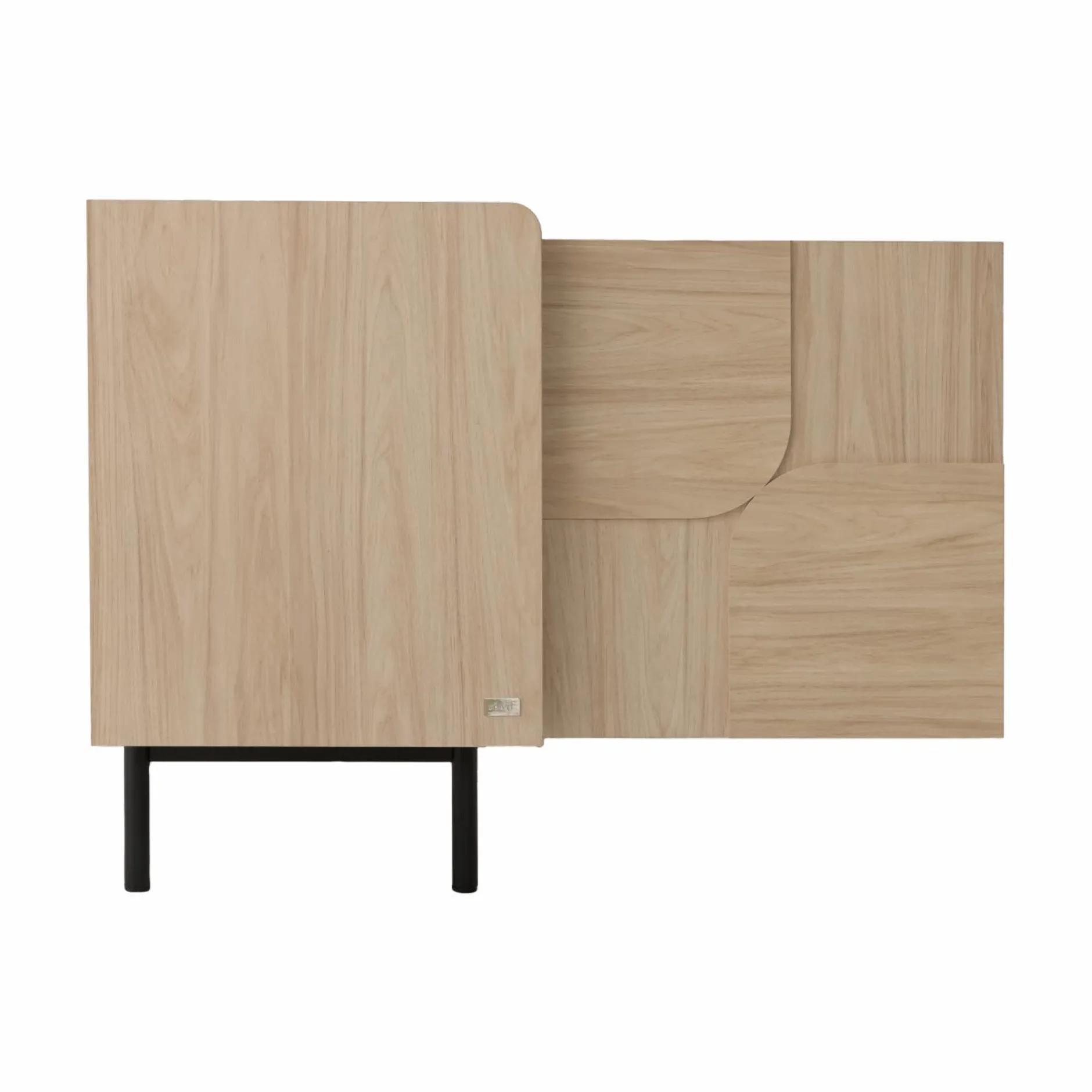 Buffets>Camif Buffet décor bois pieds métal 3 portes Mila