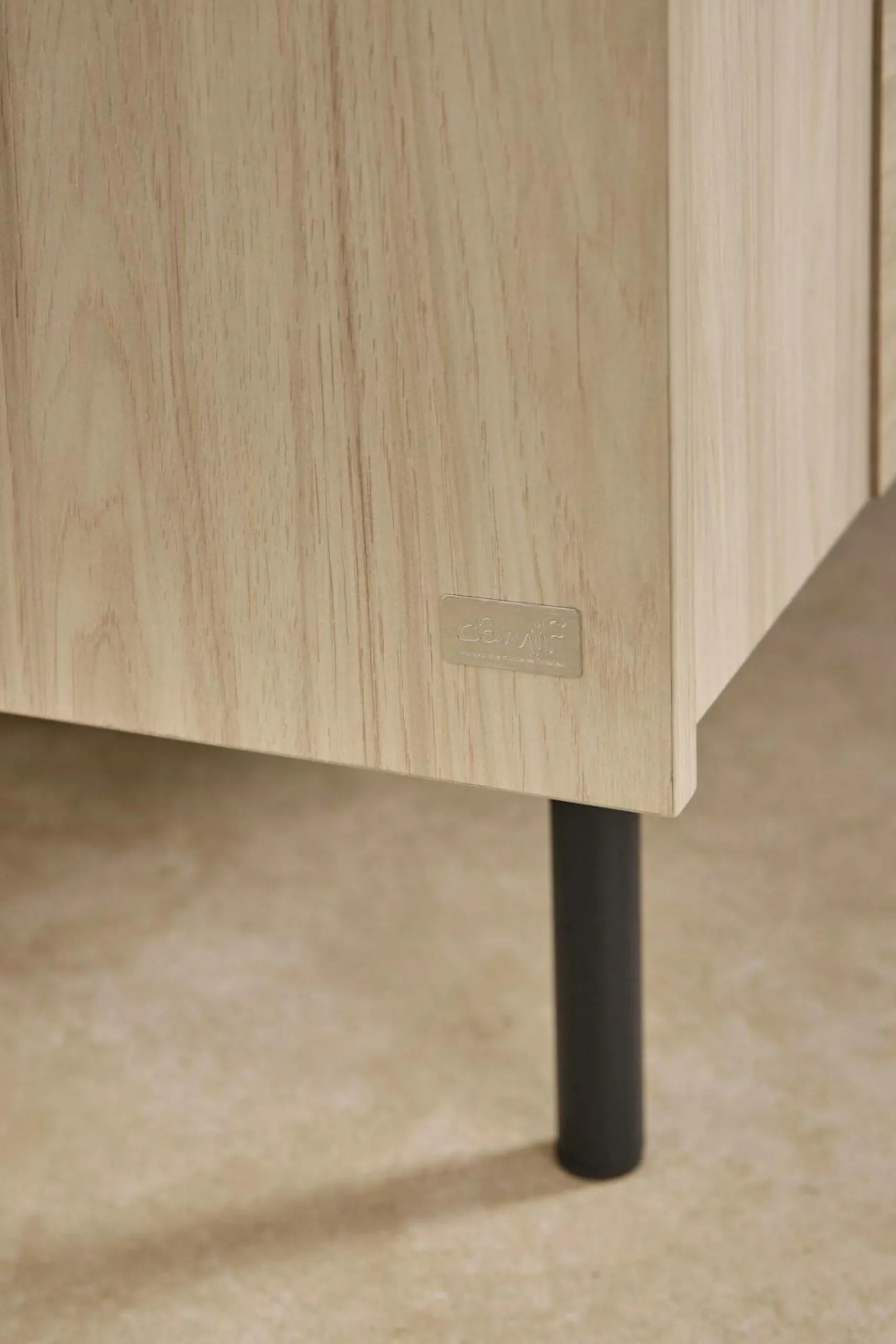 Buffets>Camif Buffet décor bois pieds métal 3 portes Mila