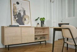 Buffets>Camif Buffet décor bois pieds métal 2 portes Mila