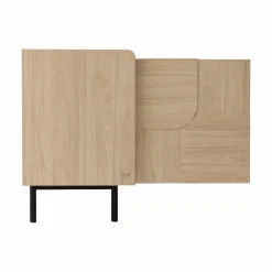 Buffets></noscript>Camif Buffet décor bois pieds métal 2 portes Mila