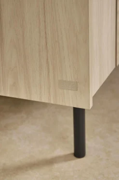 Buffets></noscript>Camif Buffet décor bois pieds métal 2 portes Mila