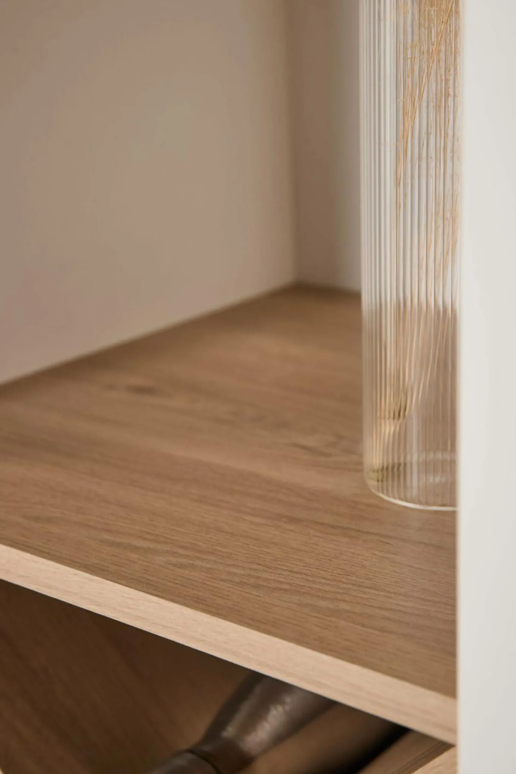 Buffets>Camif Buffet haut blanc et décor bois 1 porte Pivoine