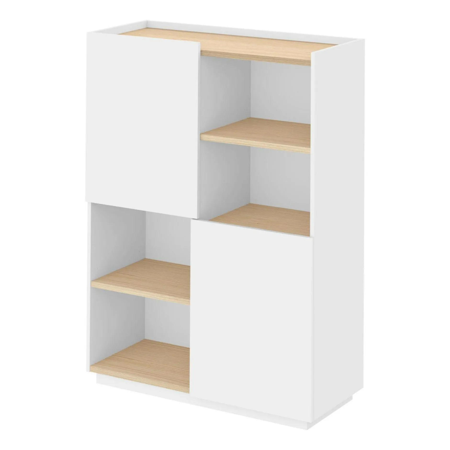 Buffets>Camif Buffet haut Nina - Chêne/Blanc