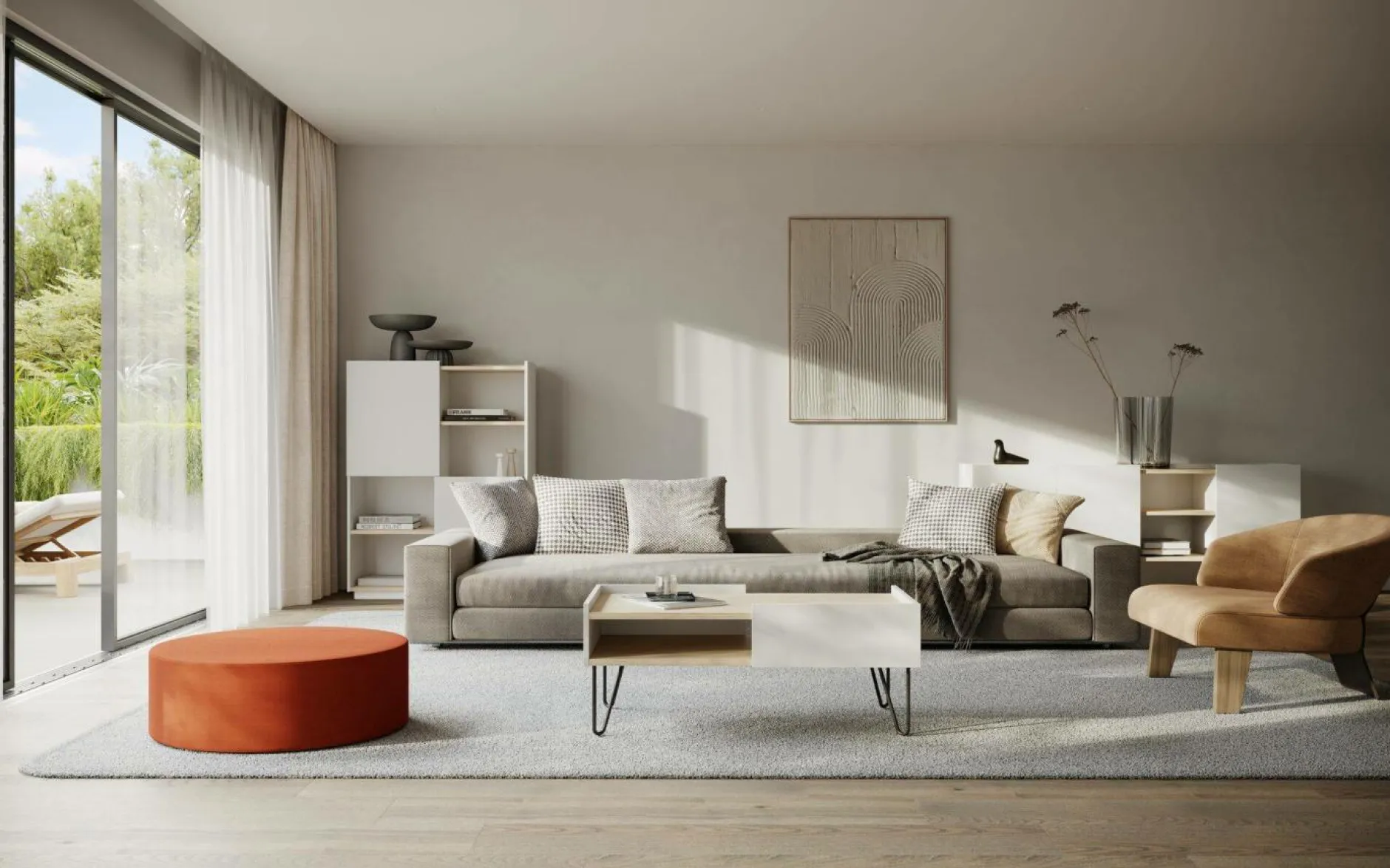 Buffets>Camif Buffet haut Nina - Chêne/Blanc