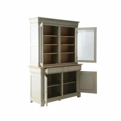 Meubles Vitrines></noscript>Camif Buffet vaisselier bois massif 4 portes 3 tiroirs Embellie - Grège