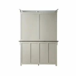 Meubles Vitrines></noscript>Camif Buffet vaisselier bois massif 4 portes 3 tiroirs Embellie - Grège