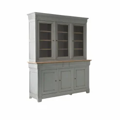 Meubles Vitrines>Camif Buffet vaisselier bois massif 6 portes 3 tiroirs Embellie - Gris