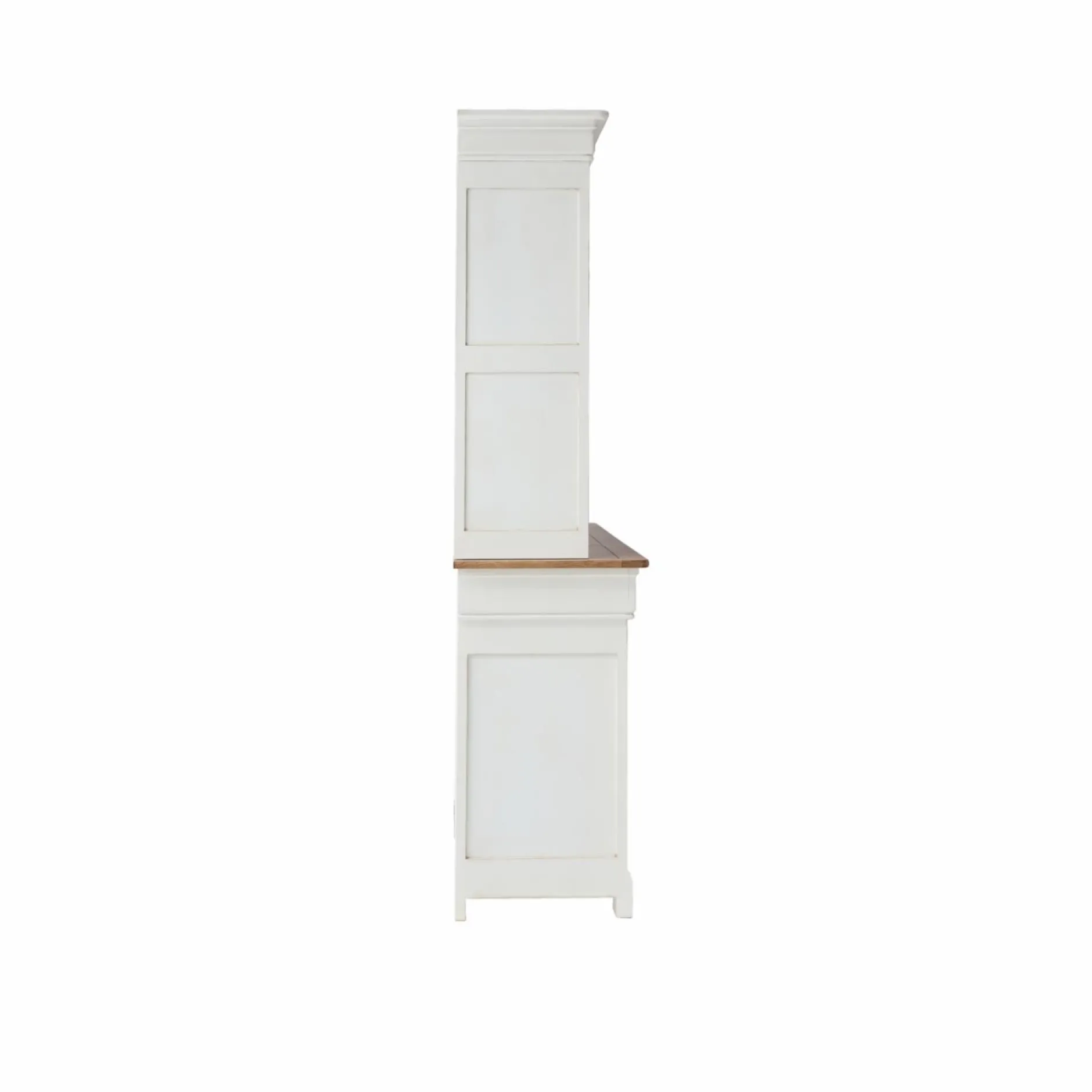 Meubles Vitrines>Camif Buffet vaisselier bois massif 6 portes 3 tiroirs Embellie - Blanc