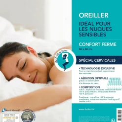 Oreillers|Oreillers>Camif BULTEX Oreiller ferme en mousse à mémoire de forme Spécial Cervicales - 60 x 60 cm