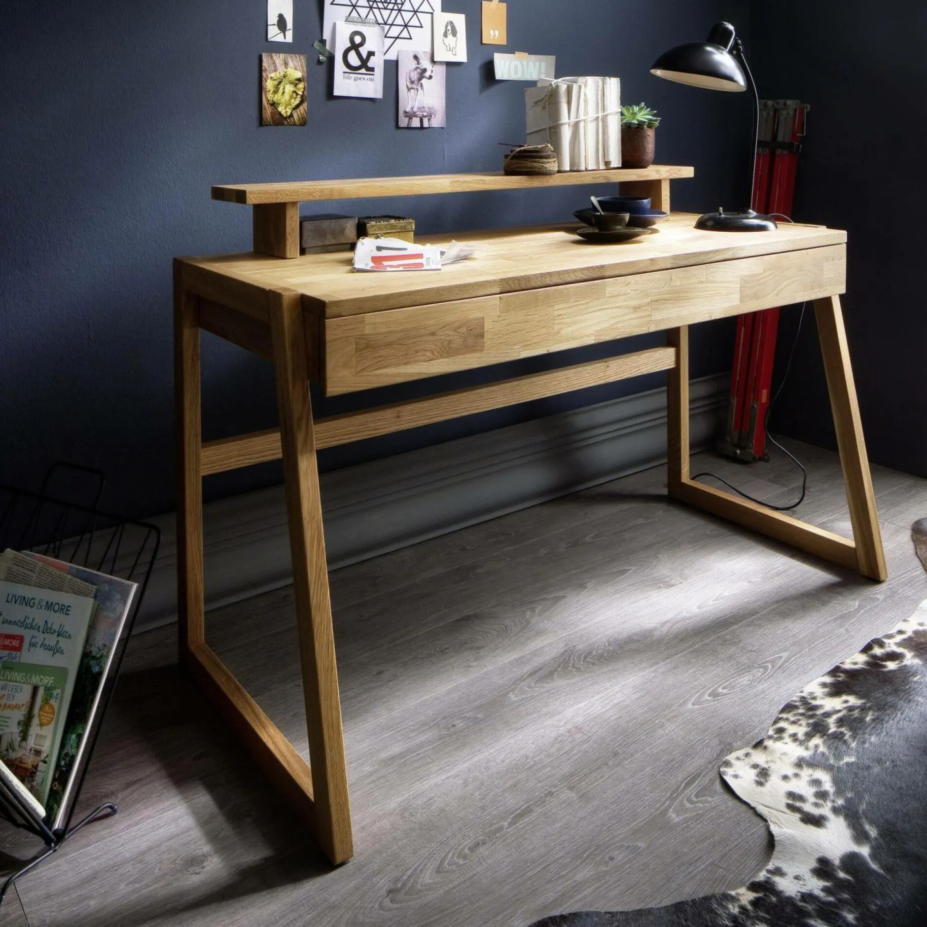 Bureaux>Camif Bureau en chêne massif Cyriel