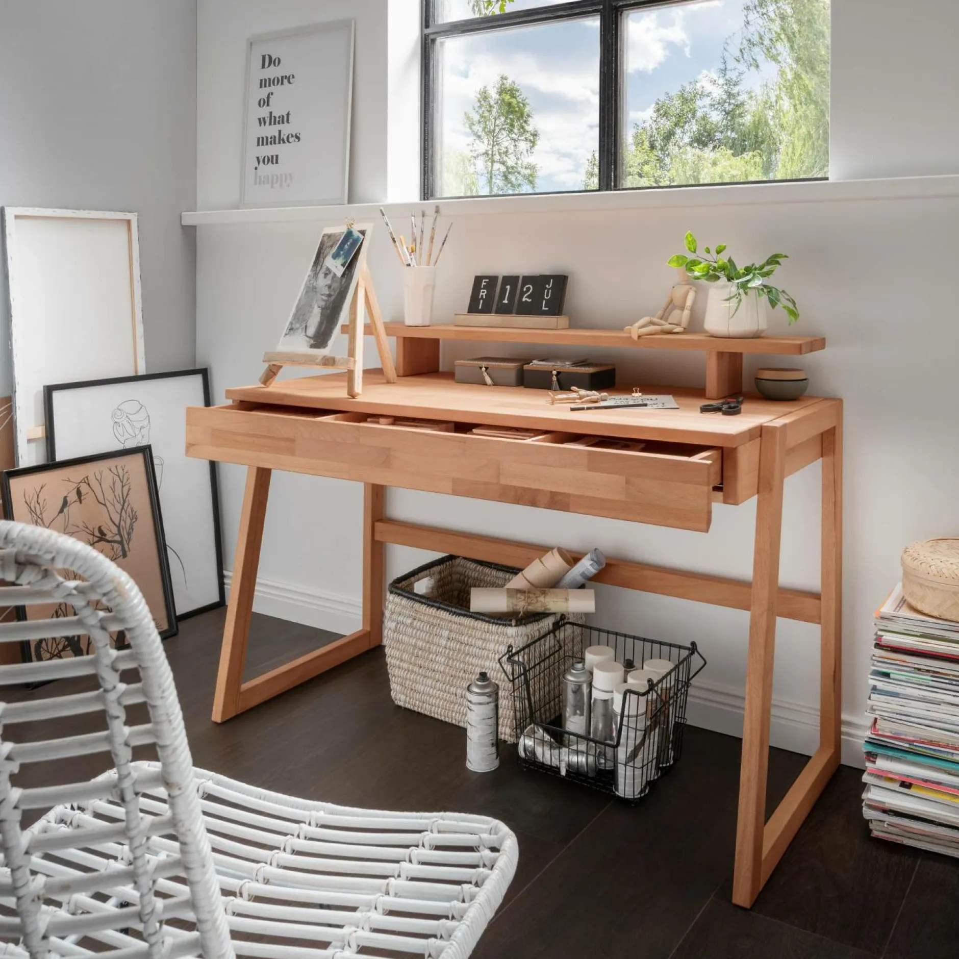 Bureaux>Camif Bureau en hêtre massif Cyriel