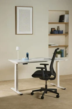 Bureaux>Camif Bureau électrique assis-debout ergonomique Marley - - 120 x 70 cm Plateau Blanc/Pieds blancs