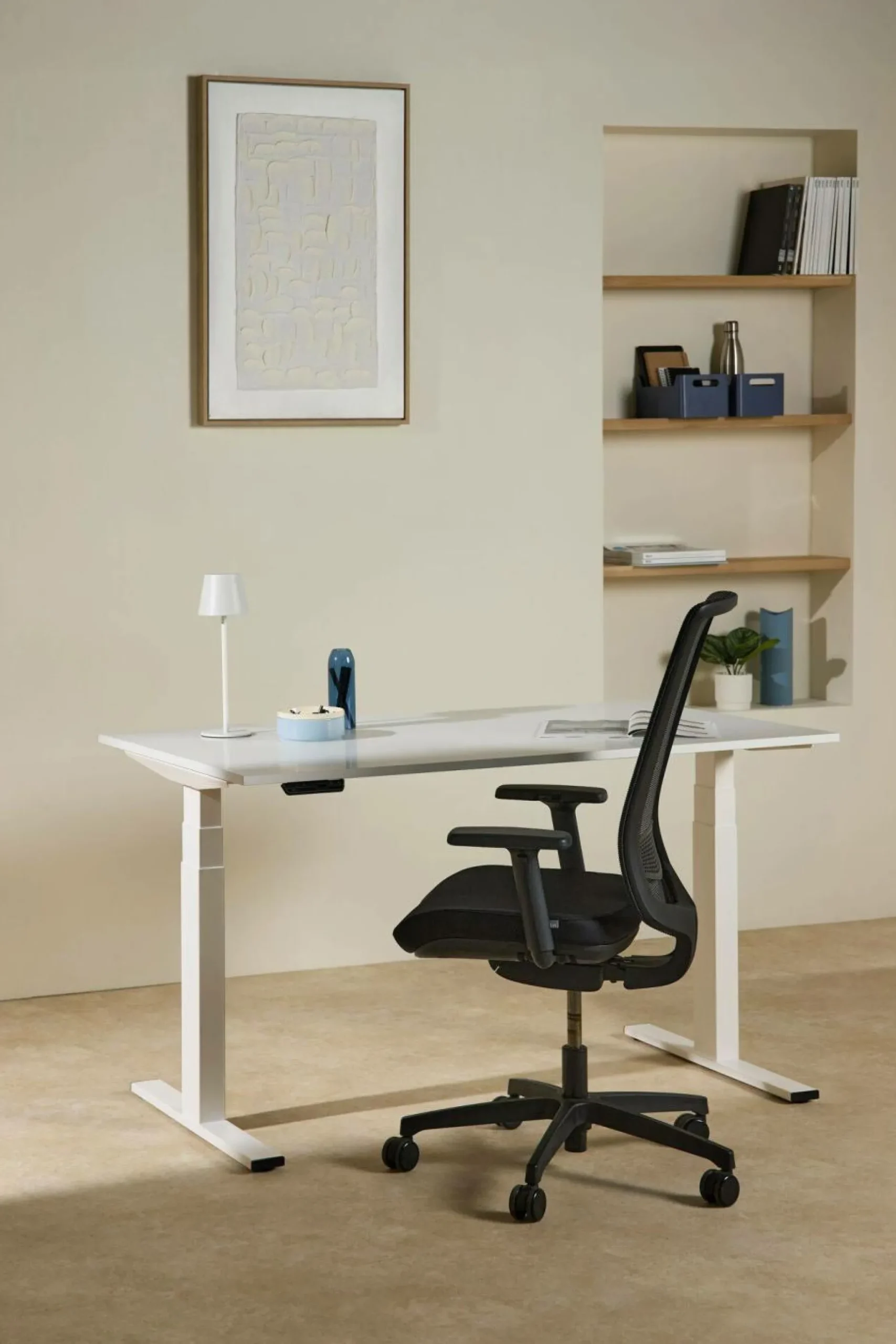 Bureaux>Camif Bureau électrique assis-debout ergonomique Marley - - 120 x 70 cm Plateau Blanc/Pieds blancs