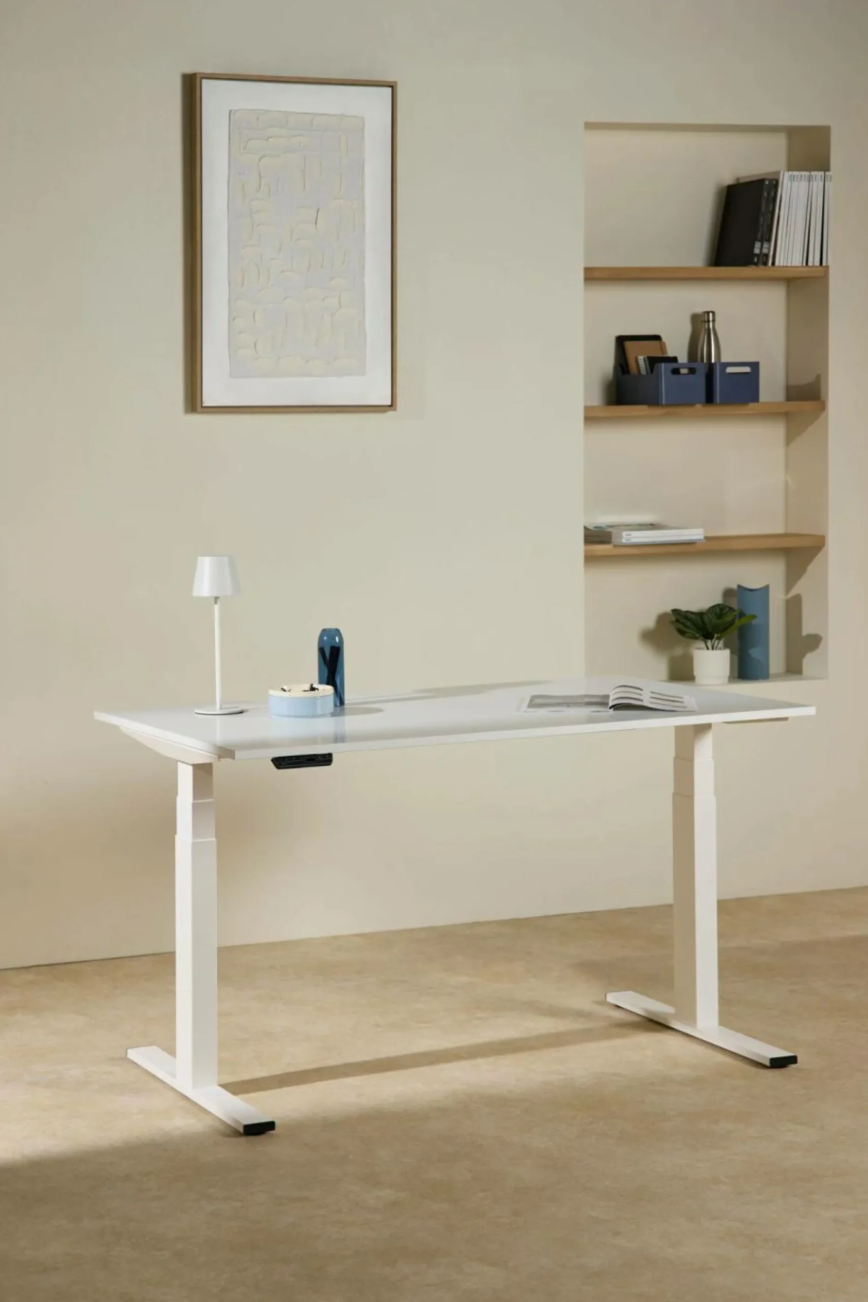 Bureaux>Camif Bureau électrique assis-debout ergonomique Marley - - 120 x 70 cm Plateau Blanc/Pieds blancs