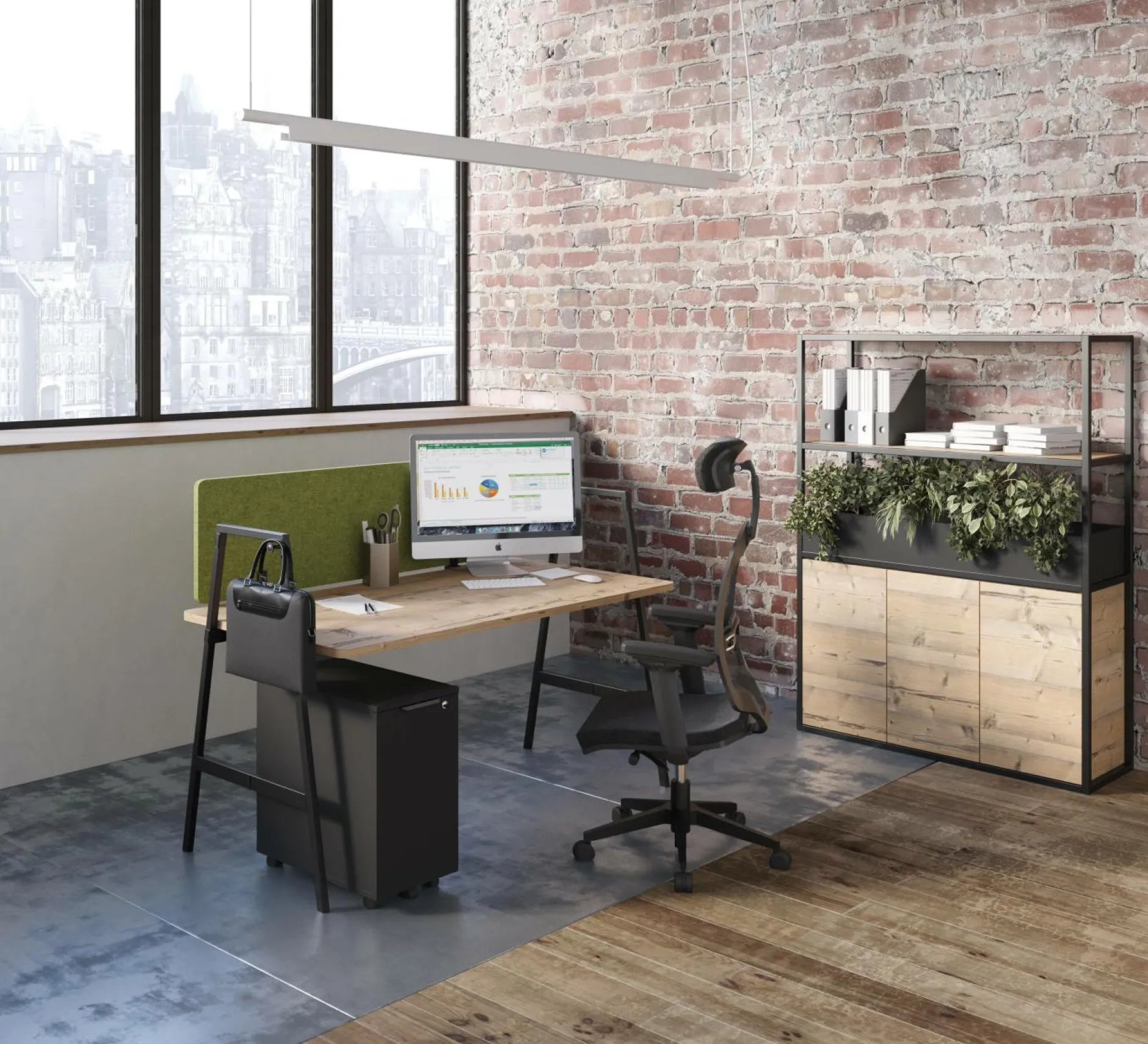 Bureaux>Camif BURONOMIC Bureau Alto pieds hauts - - 160 x 80 cm Décor Chêne / Pieds Blancs