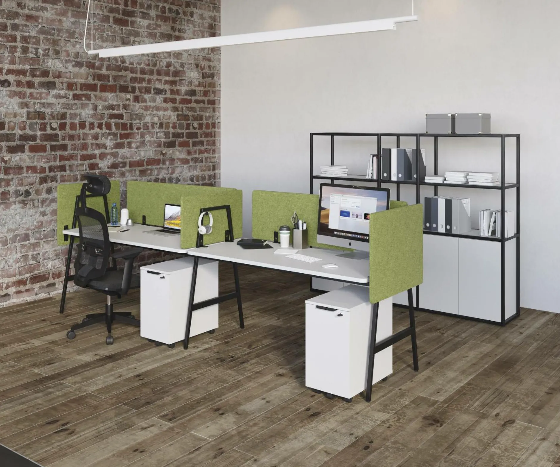 Bureaux>Camif BURONOMIC Bureau Alto pieds hauts - - 120 x 80 cm Décor Chêne / Pieds Noirs