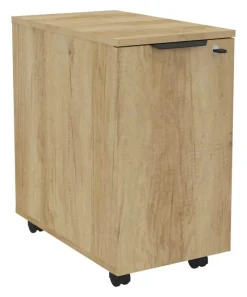 Meubles De Rangement Bureau|Meubles De Rangement Bureau>Camif BURONOMIC Caisson mobile avec tiroirs AltO - Décor Chêne Nebraska