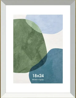 Cadres>Camif Cadre photo Gaidic - - 18 x 24 cm Blanc et bois doré