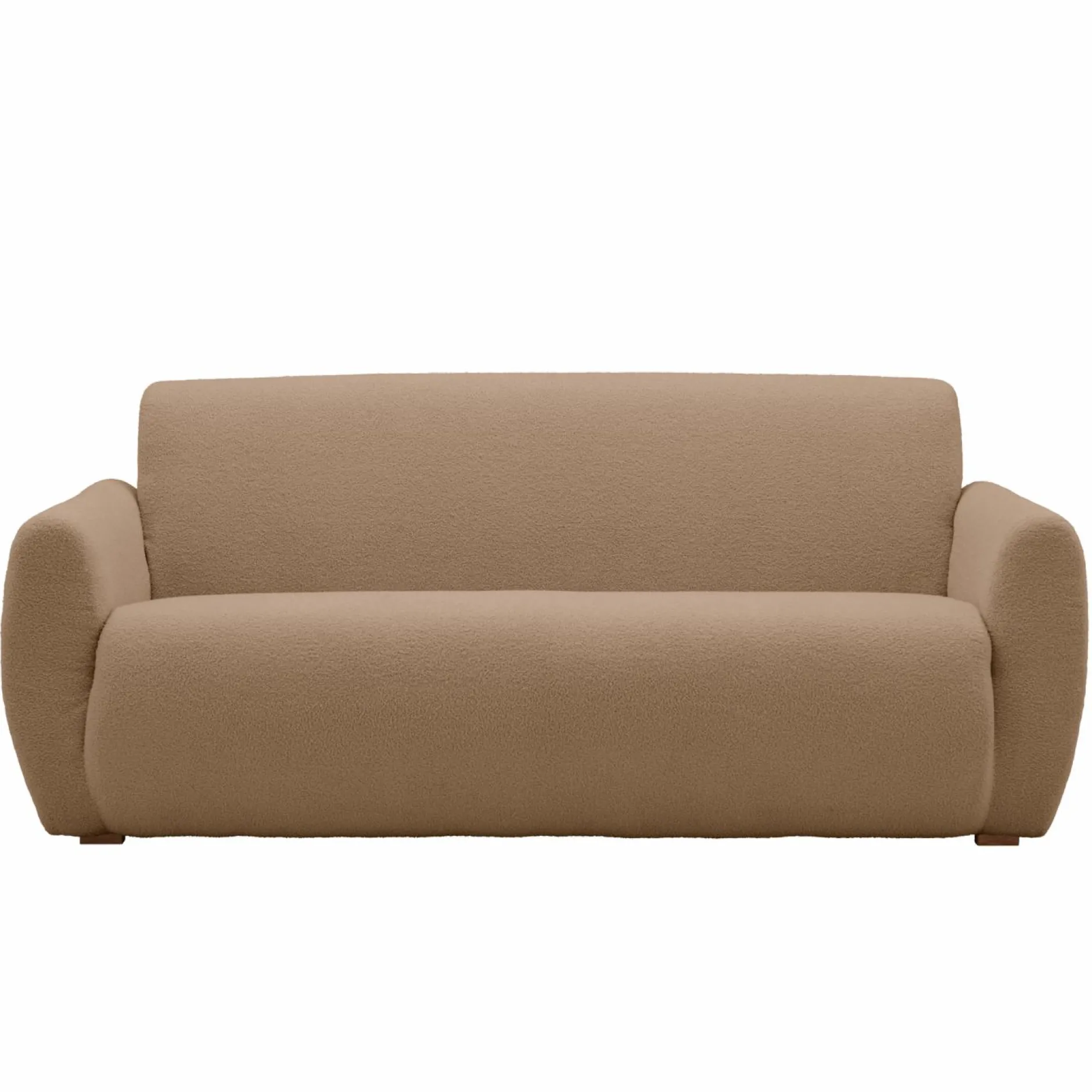 Canapés Fixes|Canapés Droits>Camif Canapé bouclette Ome - - 3 places Beige