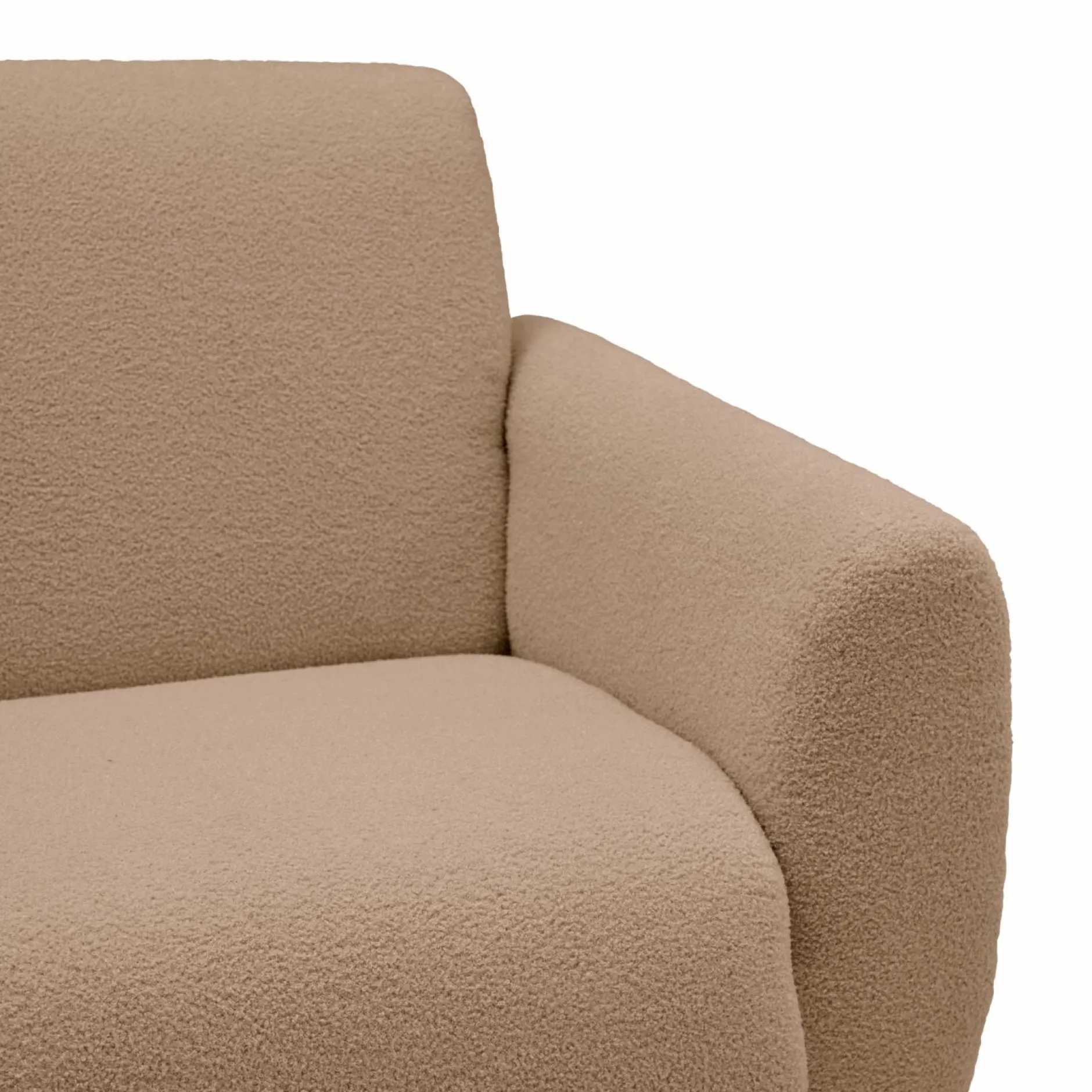 Canapés Fixes|Canapés Droits>Camif Canapé bouclette Ome - - 3 places Beige