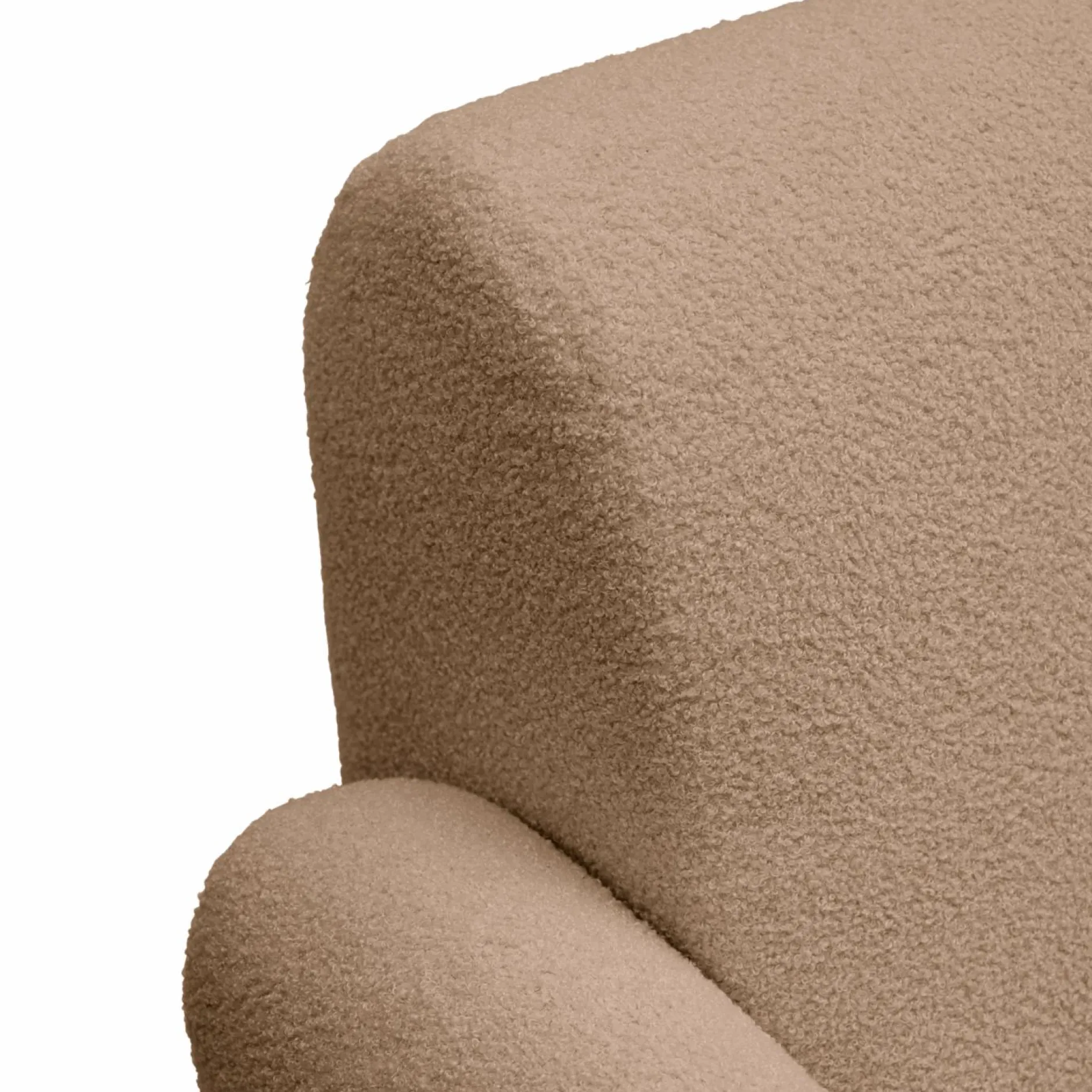 Canapés Fixes|Canapés Droits>Camif Canapé bouclette Ome - - 3 places Beige