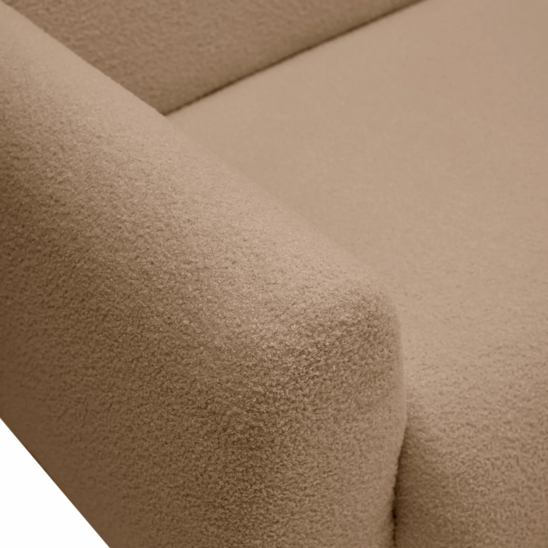 Canapés Fixes|Canapés Droits>Camif Canapé bouclette Ome - - 3 places Beige