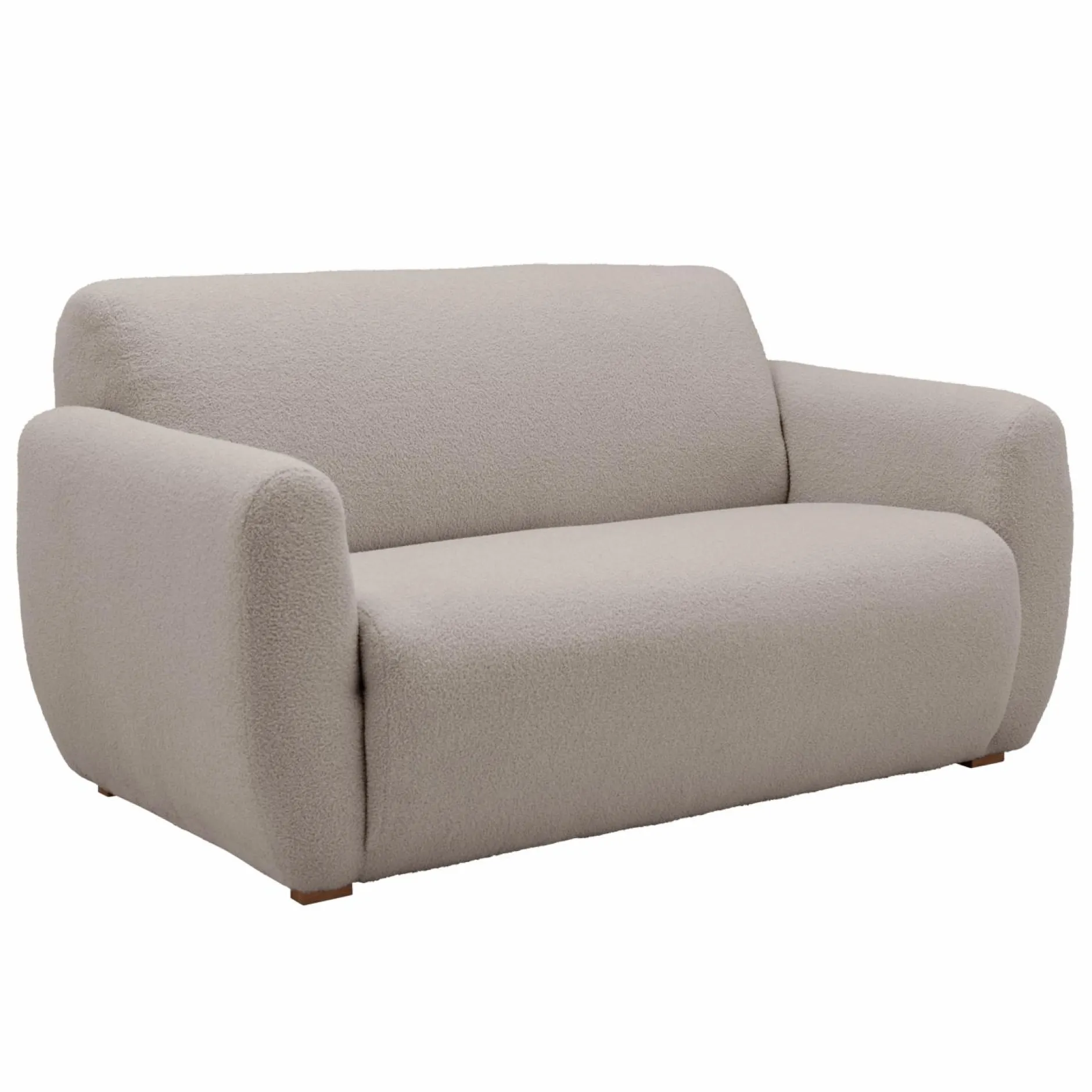 Canapés Droits|Canapés Fixes>Camif Canapé bouclette Ome - - 2 places Gris Clair