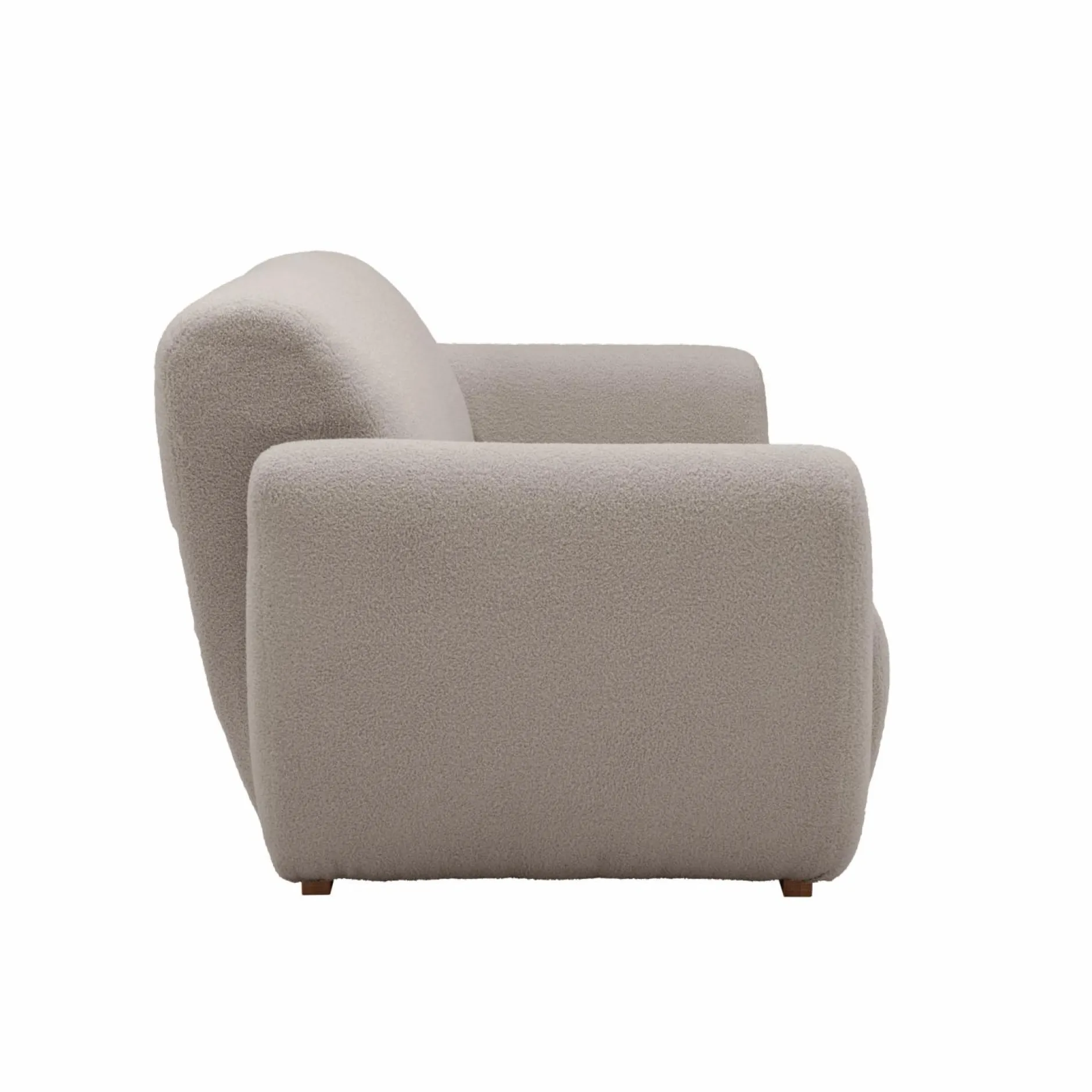 Canapés Droits|Canapés Fixes>Camif Canapé bouclette Ome - - 2 places Gris Clair