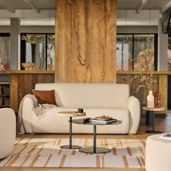 Canapés Droits|Canapés Fixes>Camif Canapé bouclette Ome - - 2 places Lin